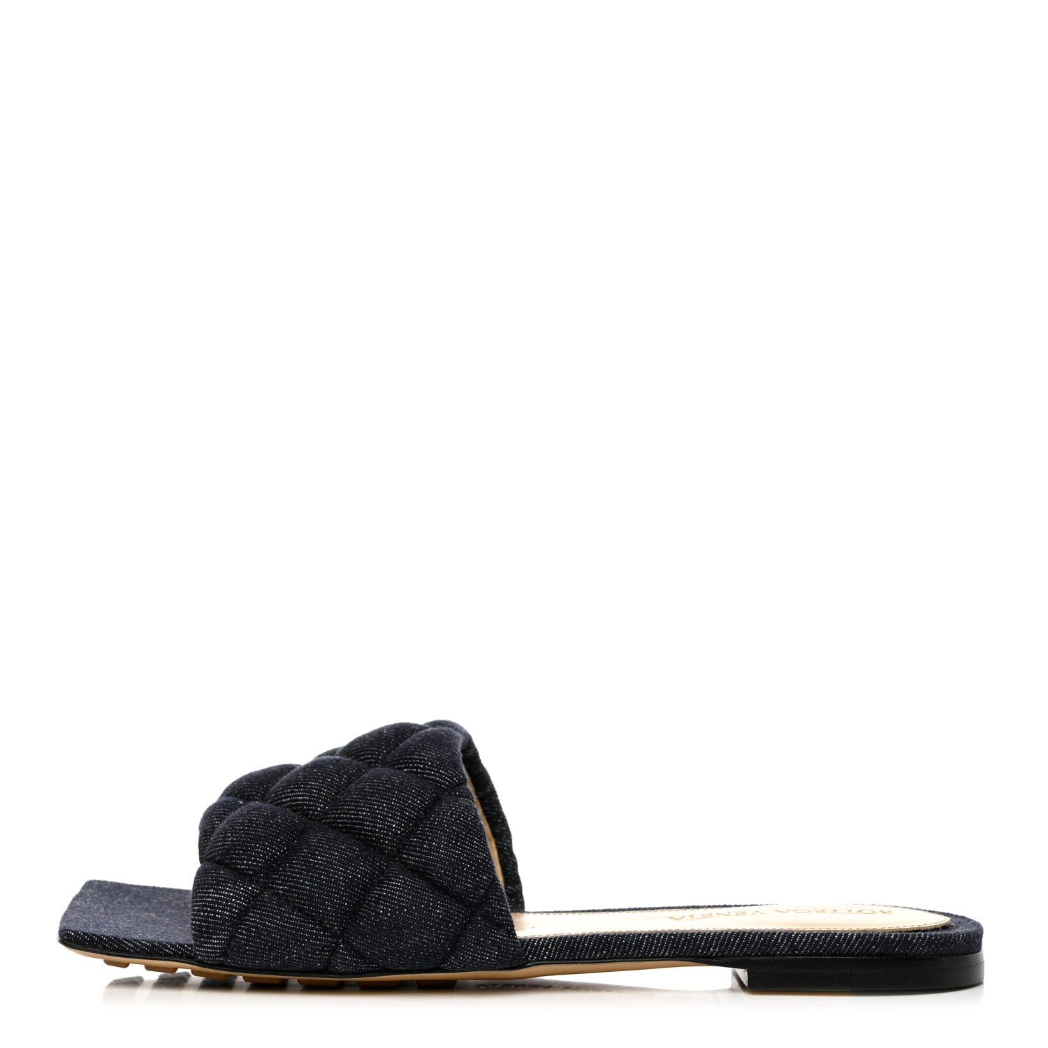 Bottega Veneta Denim Matelasse Padded Flat Sandals 35 Indigo 1 of 8
