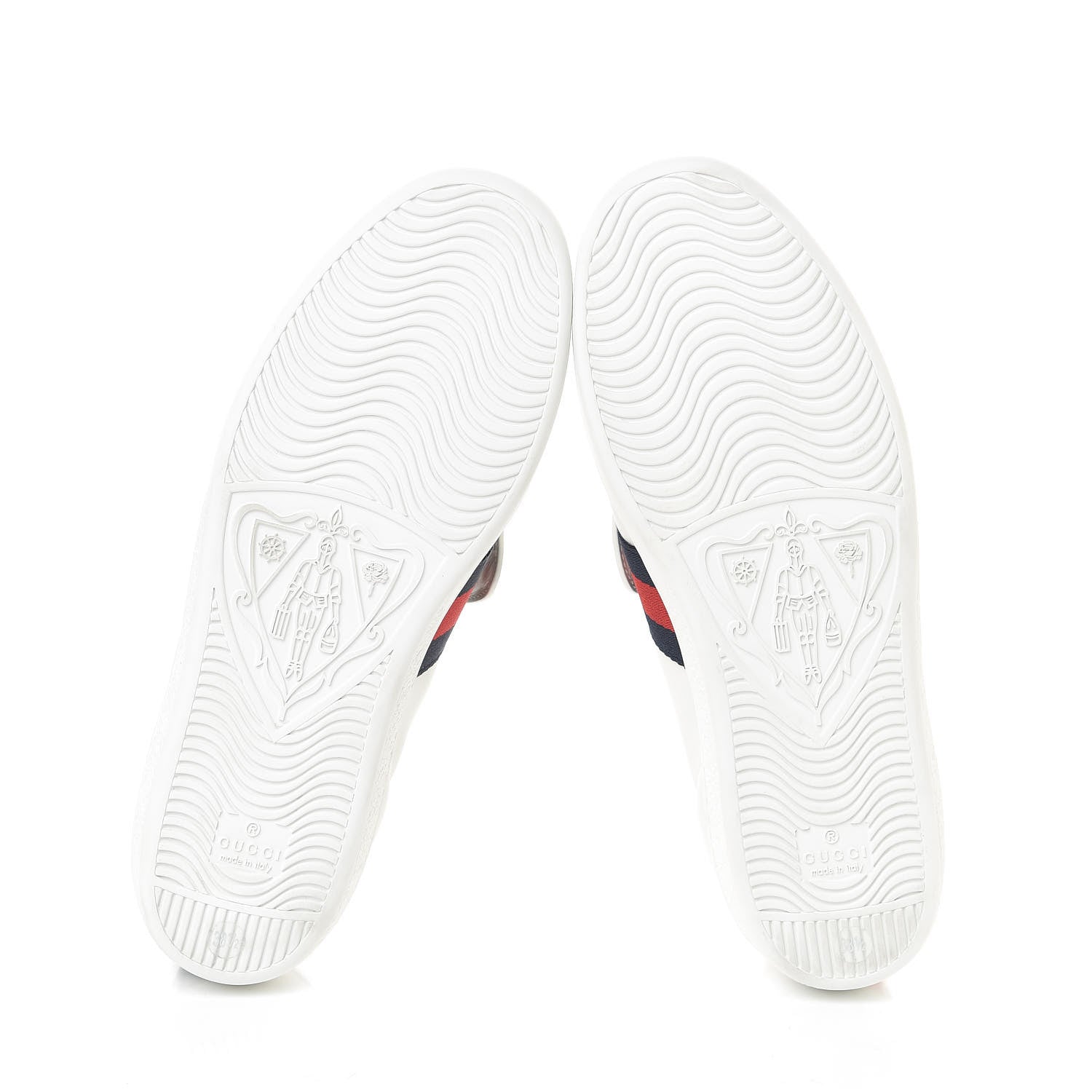 Gucci Calfskin Ayers Web Blind for Love Embroidered Womens Ace Sneakers 38.5 White 7 of 8