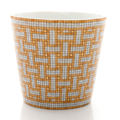 Hermes Porcelain Mosaique Au 24 Porcelain Candle Tumbler Gold 4 of 8