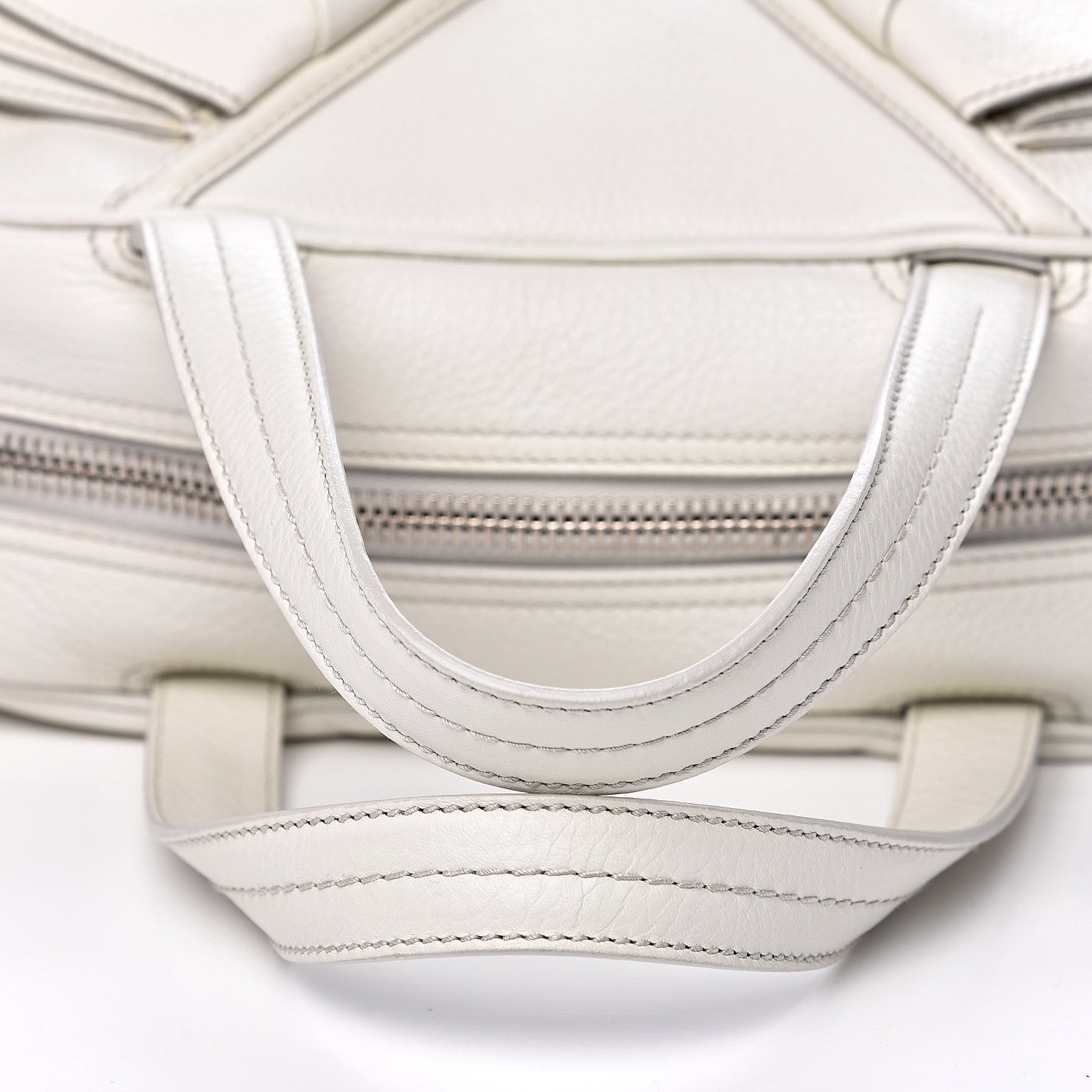 Saint Laurent Calfskin Large Y Bow Tote White 9 of 10