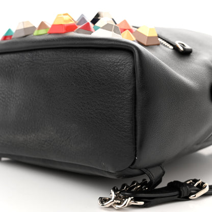 Fendi Vitello Dolce Studded Mini Backpack Black Multicolor 9 of 13