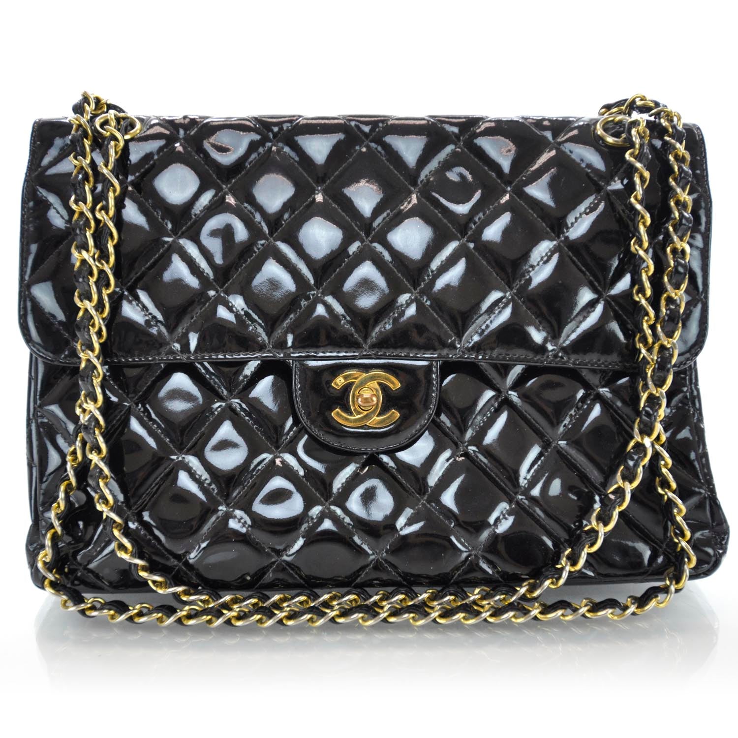Chanel Patent Jumbo Single Flap Black 1 of 9