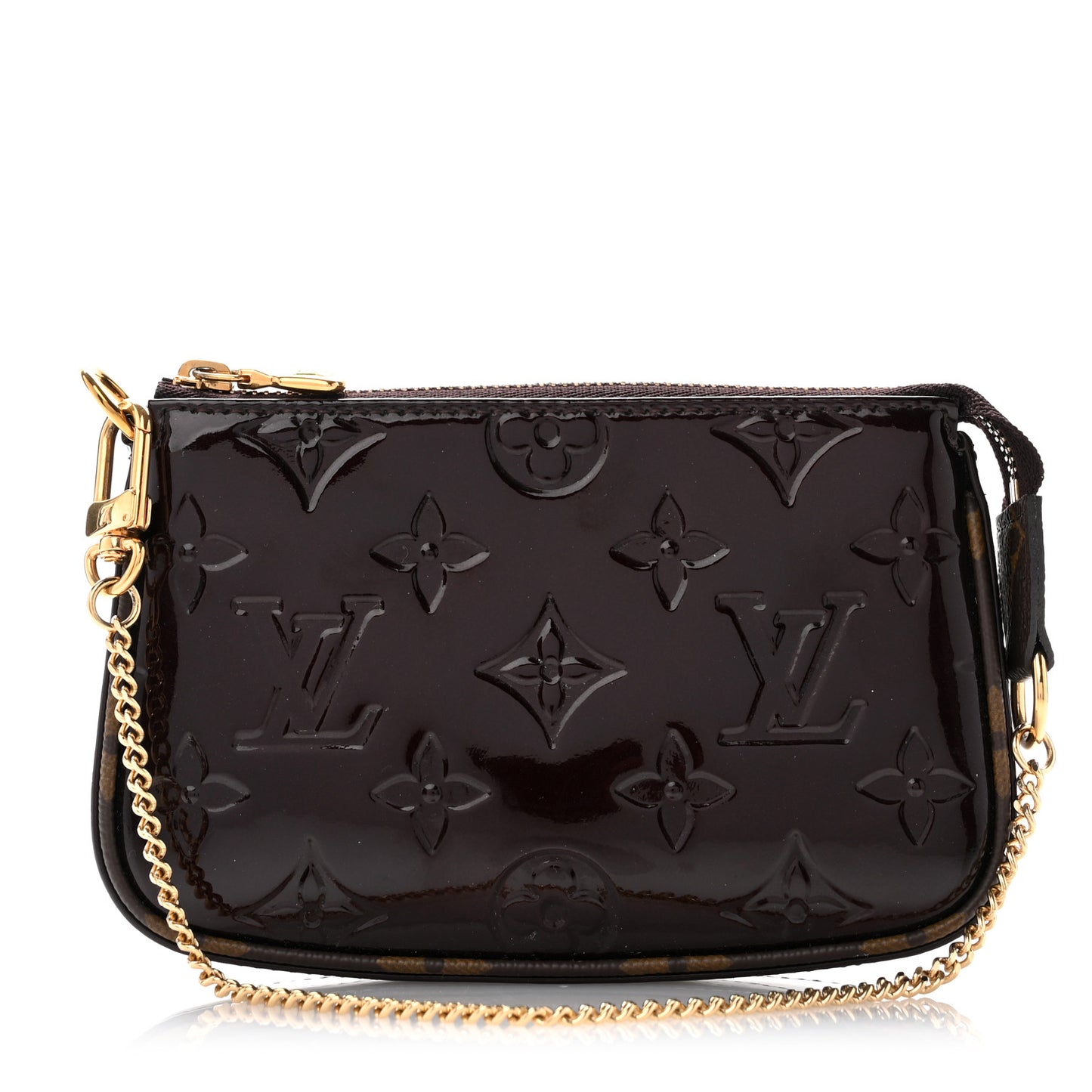 Vernis Monogram Mini Pochette Accessories Amarante