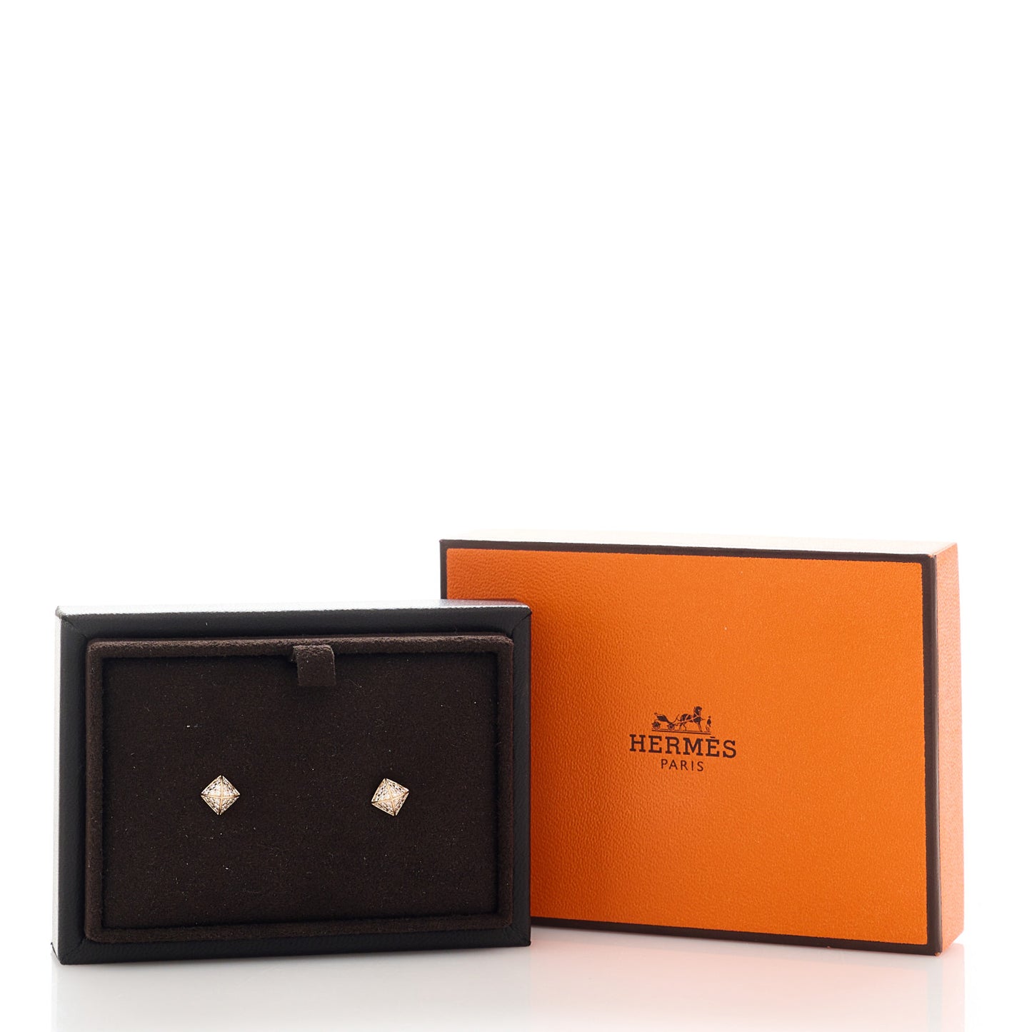 18K Rose Gold Diamond Clou d'H Stud Earrings