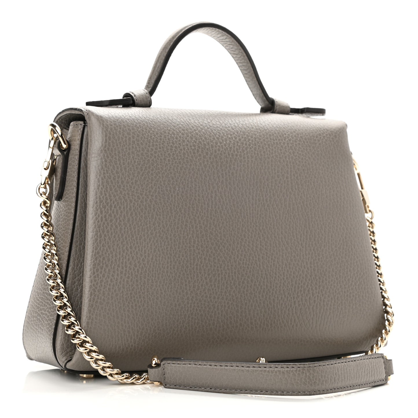 Dollar Calfskin Interlocking G Top Handle Shoulder Bag Loess