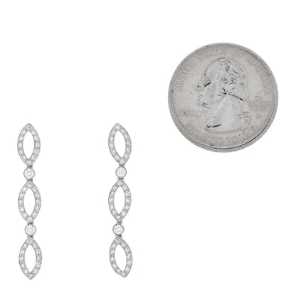 Tiffany Platinum Diamond Marquise Drop Earrings 2 of 5