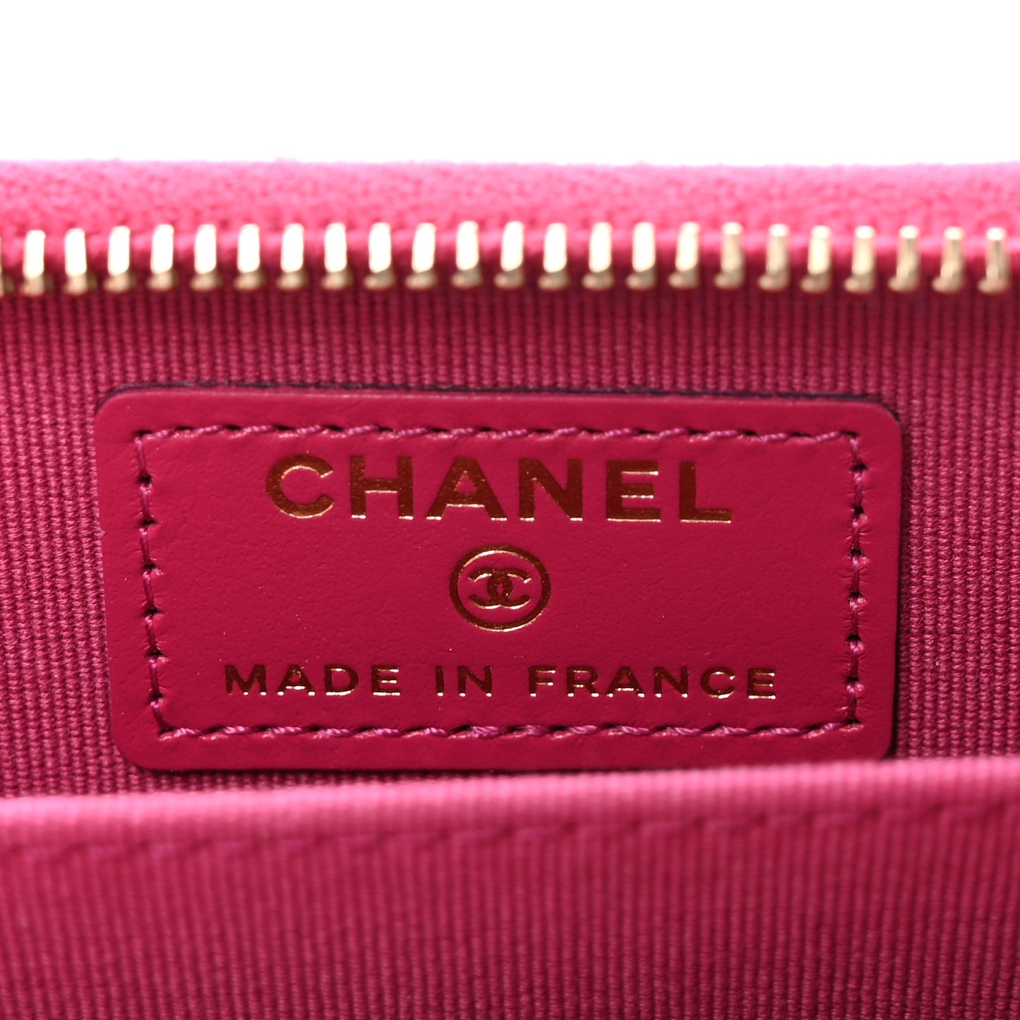 Caviar Quilted Zip Coin Purse Fuchsia