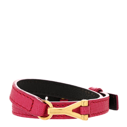 Saint Laurent Chevre Double Wrap Bracelet Fuchsia 1 of 5