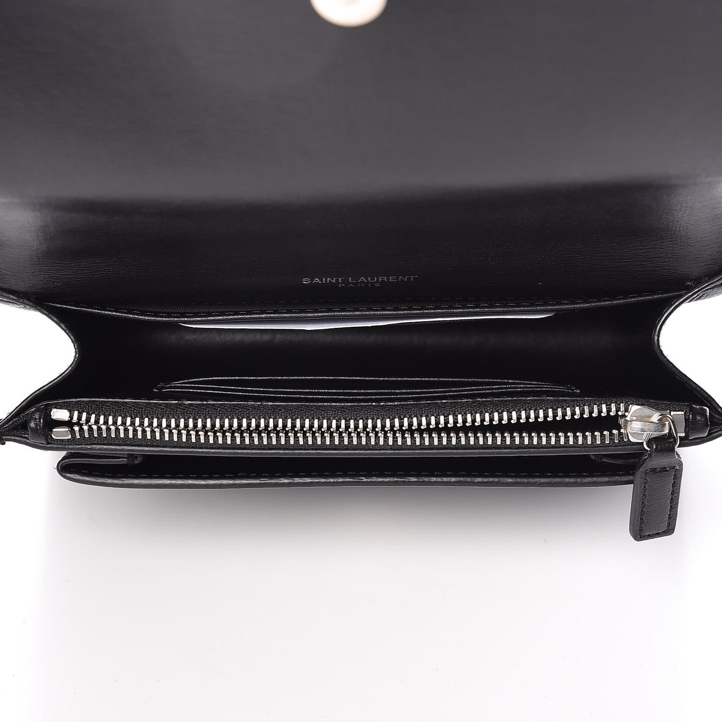 Calfskin Monogram Sunset Chain Wallet Black