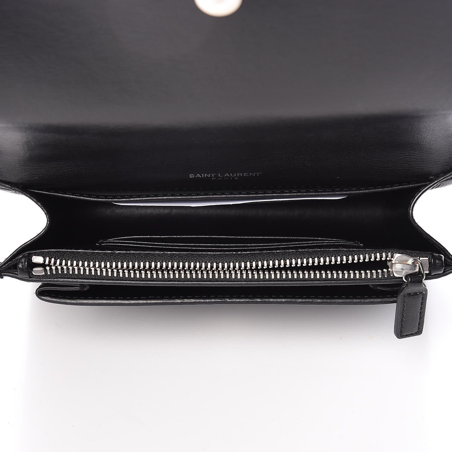 Saint Laurent Calfskin Monogram Sunset Chain Wallet Black 5 of 10