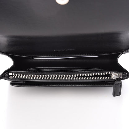 Saint Laurent Calfskin Monogram Sunset Chain Wallet Black 5 of 10