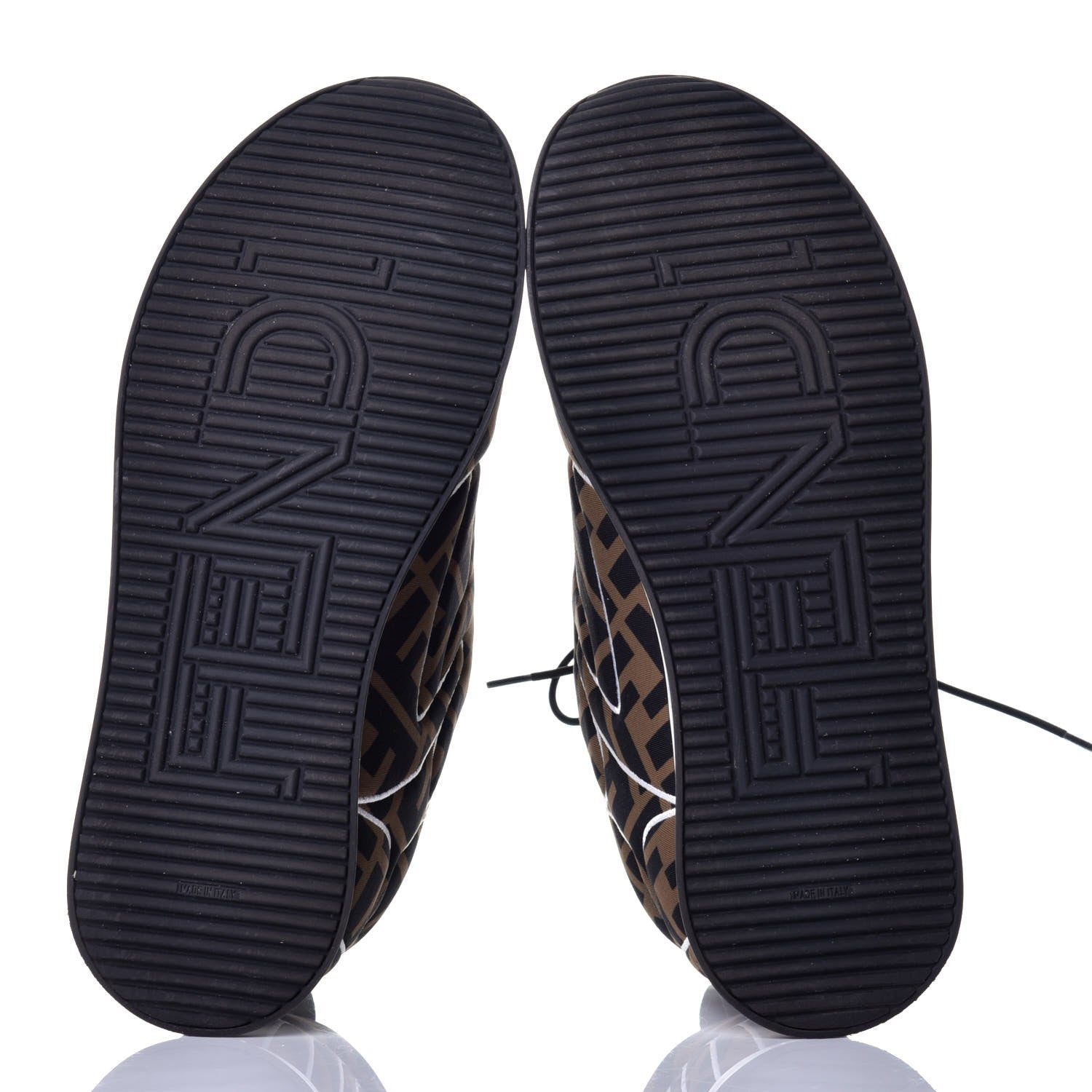 Fendi Stretch Fabric FFreedom Sneakers 35.5 Tobacco Black White 6 of 10