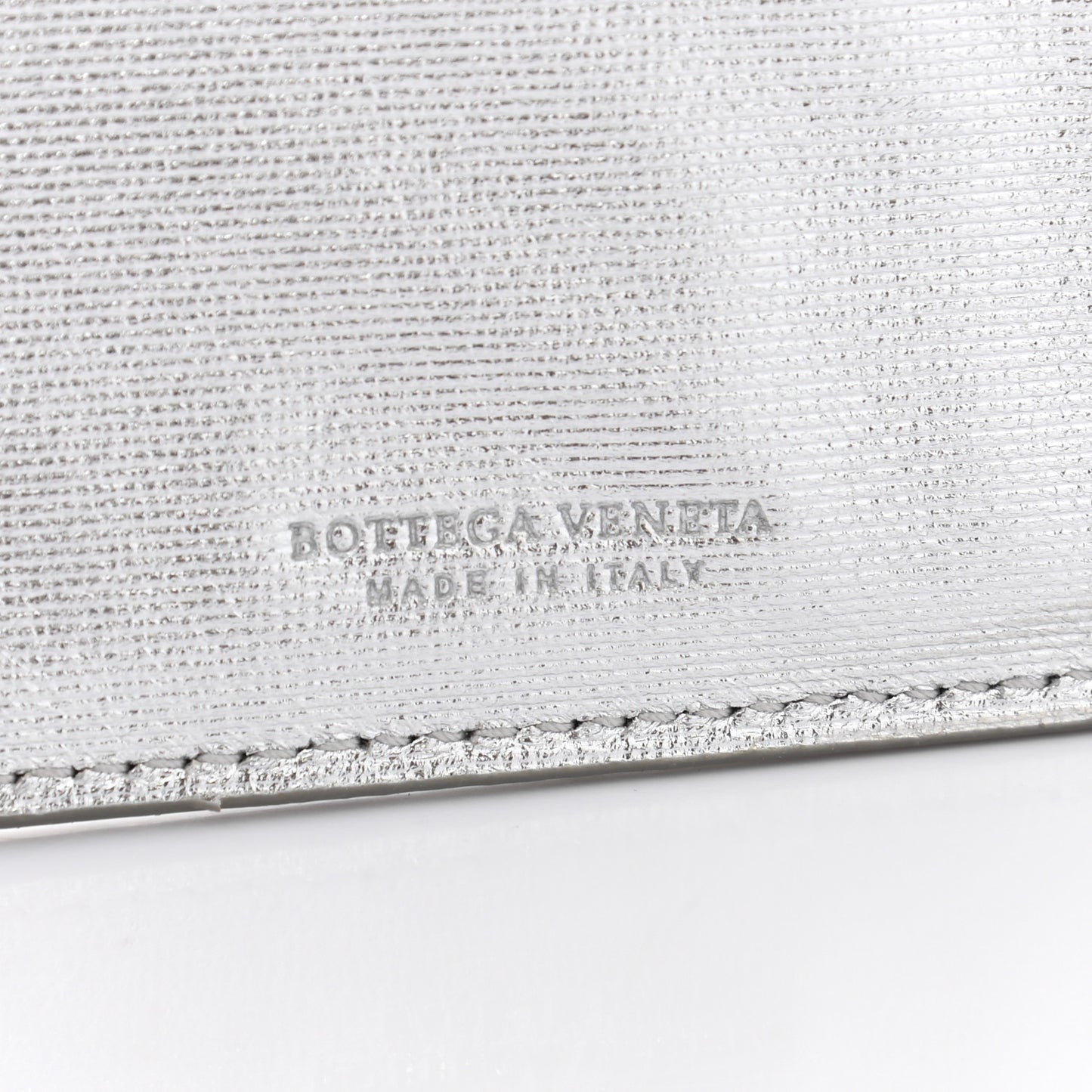 Metallic Grosgrain Intrecciato Continental Wallet Silver