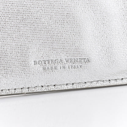 Bottega Veneta Metallic Grosgrain Intrecciato Continental Wallet Silver 6 of 8