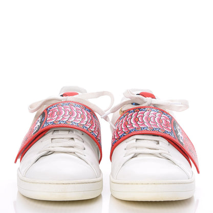 Louis Vuitton Calfskin Reverse Monogram Kabuki Low Top Sneakers 39.5 White 2 of 15