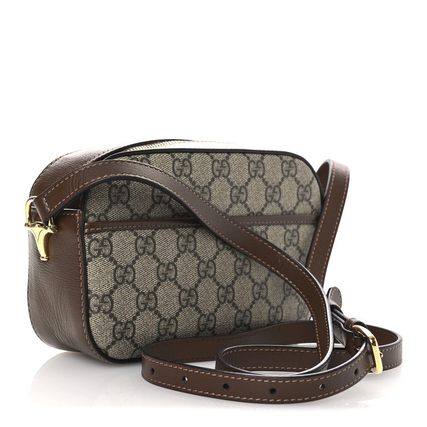 Gucci GG Supreme Monogram Mini Horsebit 1955 Camera Shoulder Bag Beige Brown Sugar 3 of 13