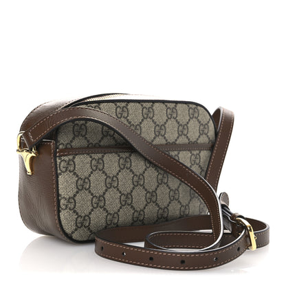 Gucci GG Supreme Monogram Mini Horsebit 1955 Camera Shoulder Bag Beige Brown Sugar 3 of 13