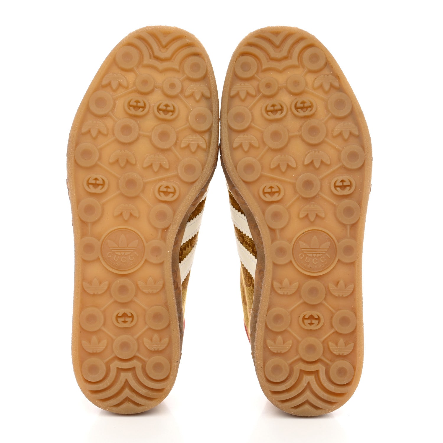 Gucci X ADIDAS Vintage GG Monogram Mens Gazelle Sneakers 6.5 Mid Natural Nut Off White 6 of 10