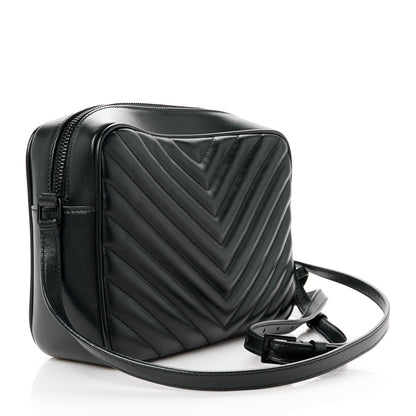 Saint Laurent Calfskin Matelasse Monogram Monochrome Lou Camera Bag Black 3 of 10