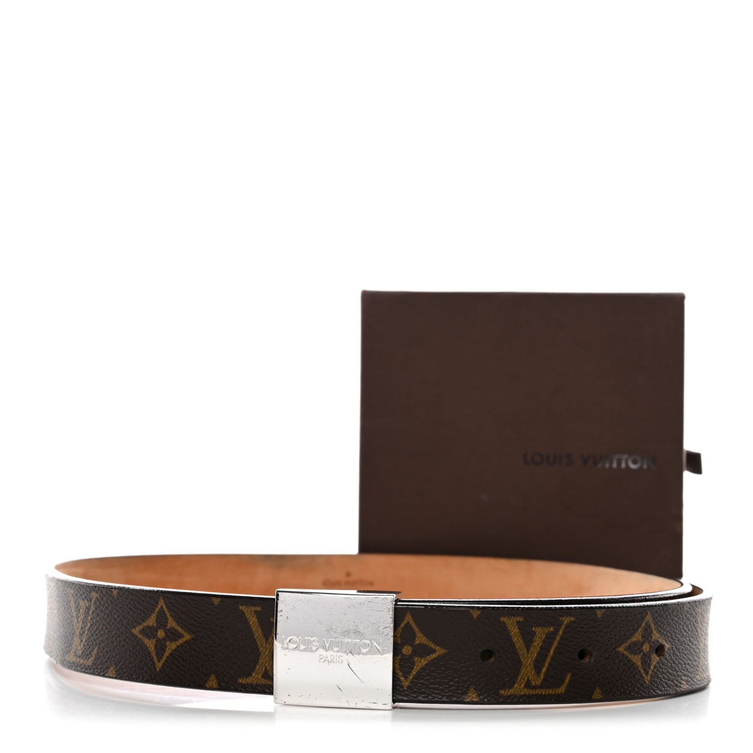 Louis Vuitton Monogram Ceinture Belt Gold Buckle 80 32 8 of 8