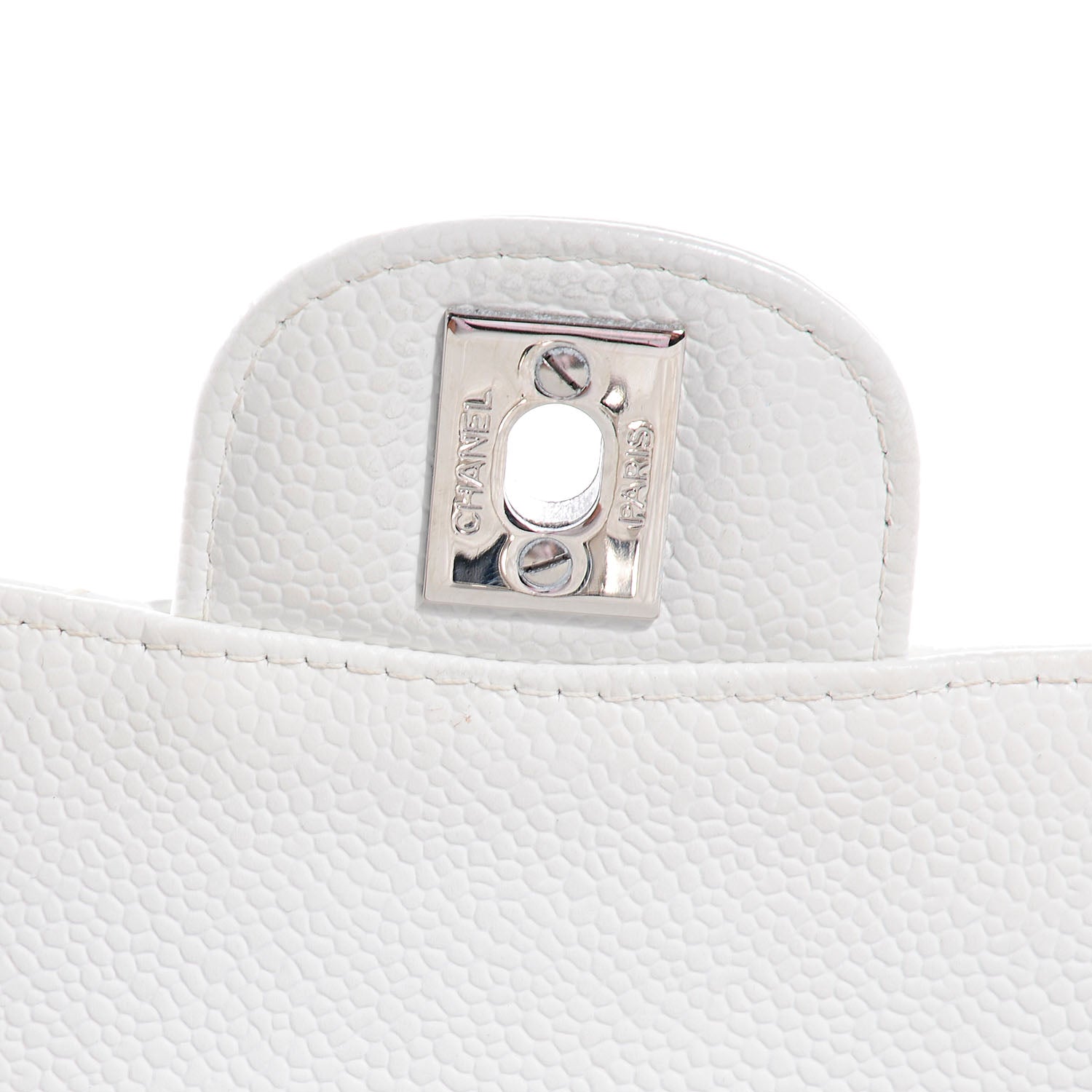 Chanel Caviar Quilted Medium Double Flap White 7 of 10