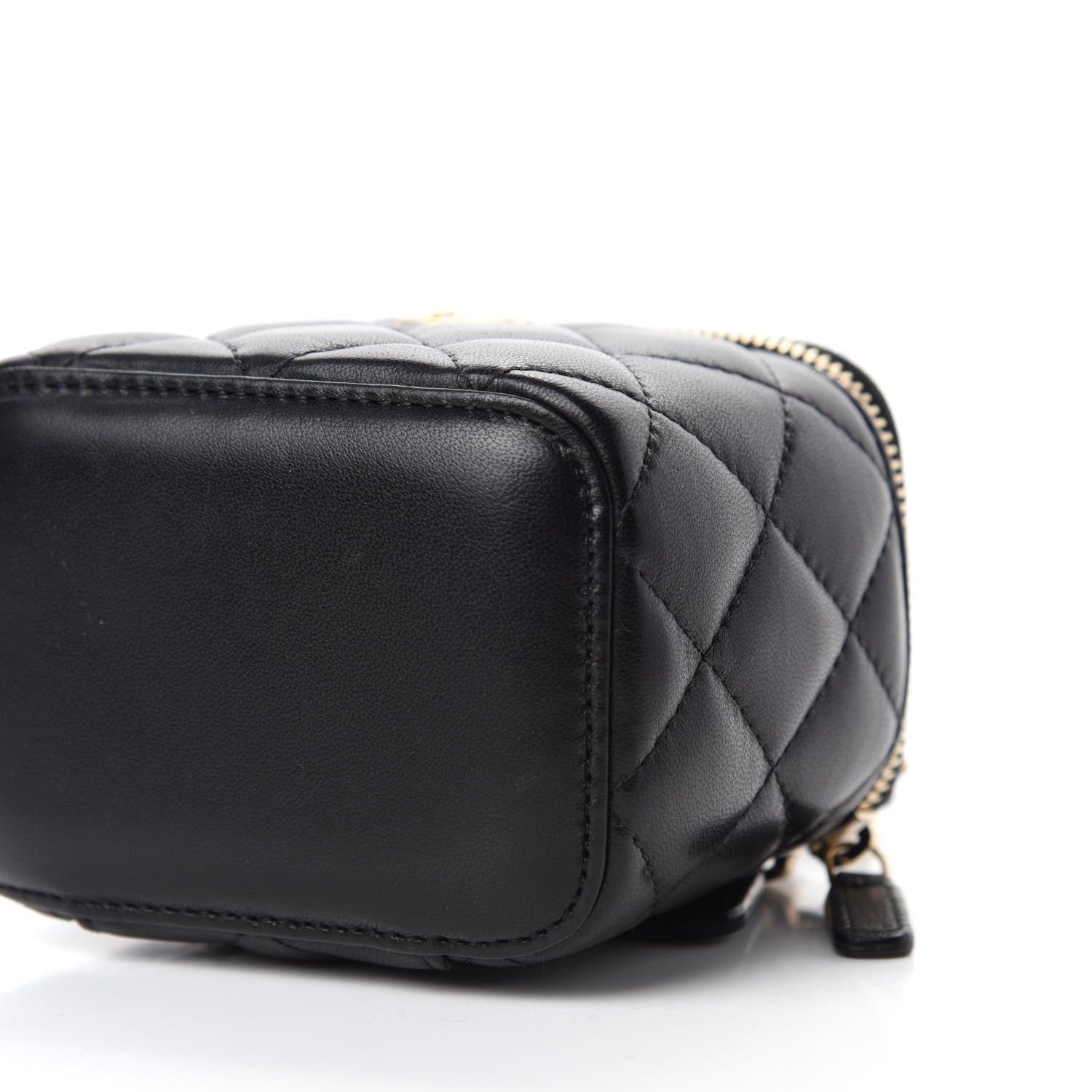 Chanel Lambskin Quilted Mini Pearl Crush Vanity Case With Chain Black 7 of 11