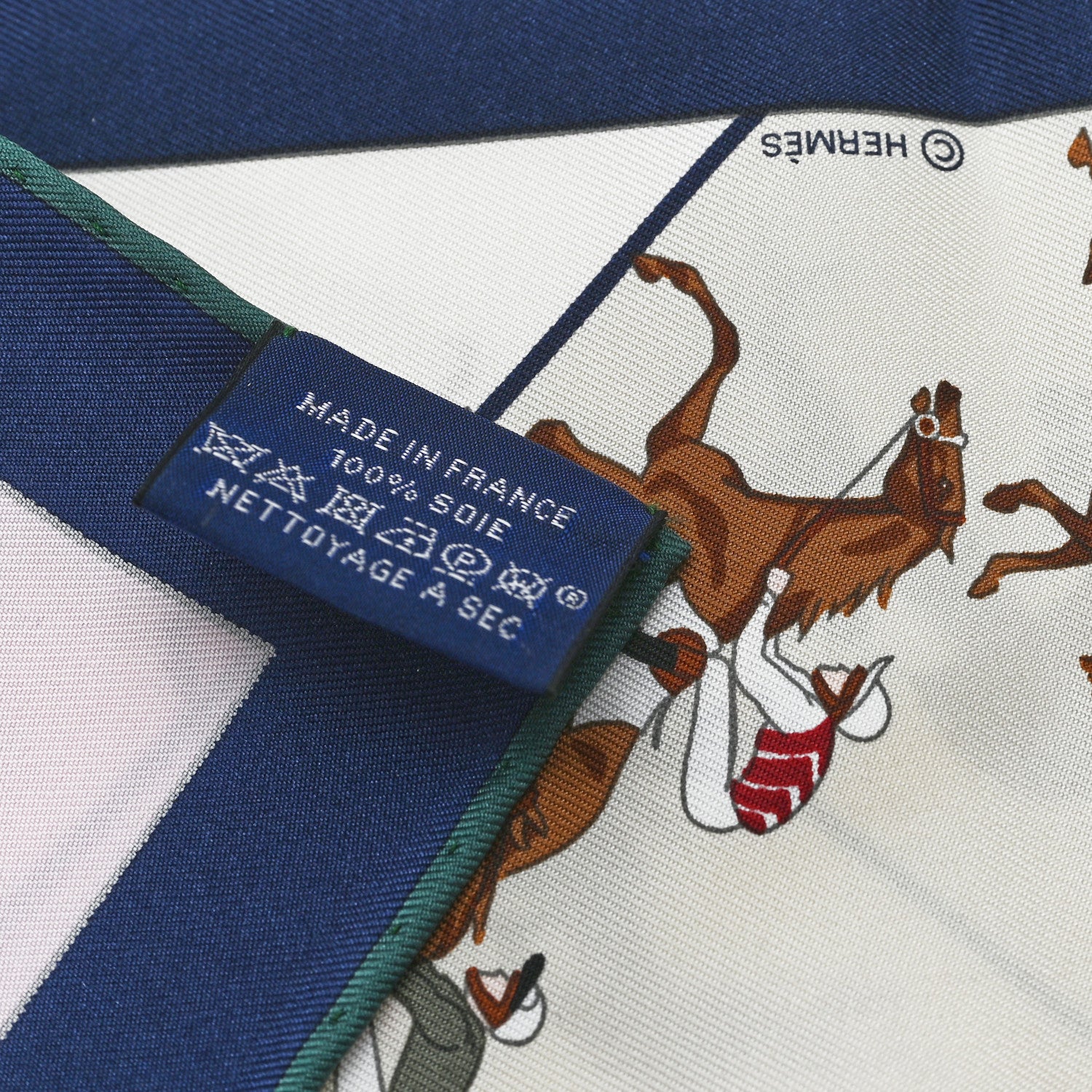 Hermes Silk Les Courses Scarf 45 Marine Beige Vert 3 of 3