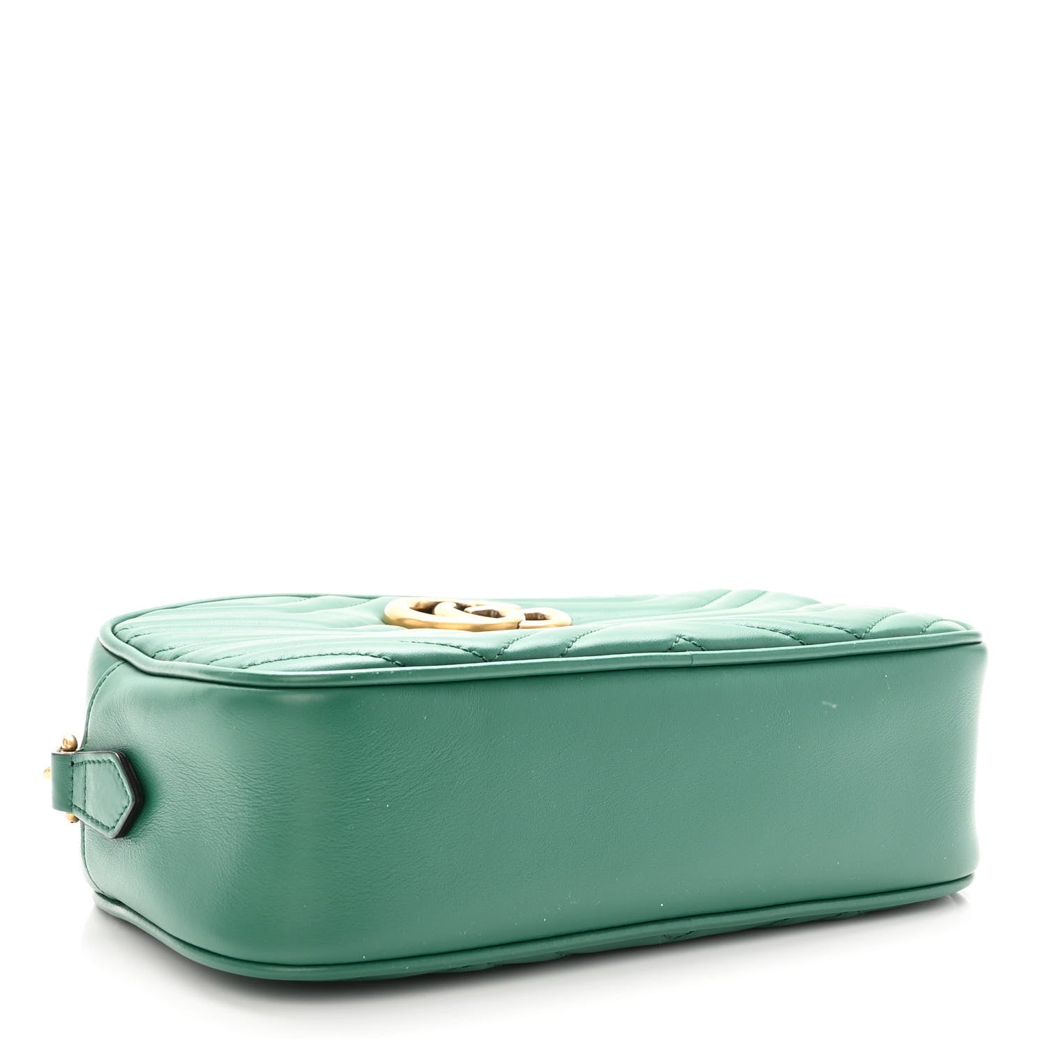 Gucci Calfskin Matelasse Small GG Marmont Chain Shoulder Bag Emerald Green 4 of 10