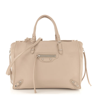 Balenciaga Grained Calfskin Papier Mini A4 Zip Around Tote Light Beige 1 of 12