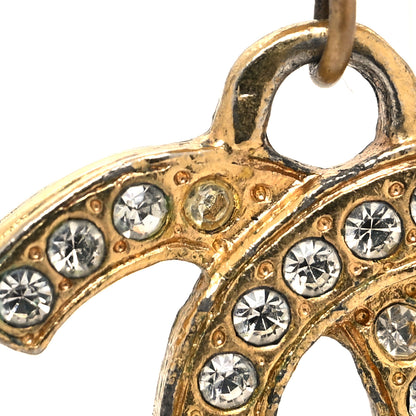 Chanel Crystal CC Large Clip On Drop Earrings Gold 5 of 6