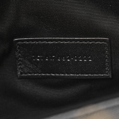 Saint Laurent Grain De Poudre Matelasse Chevron Monogram Envelope Clutch Black 7 of 10