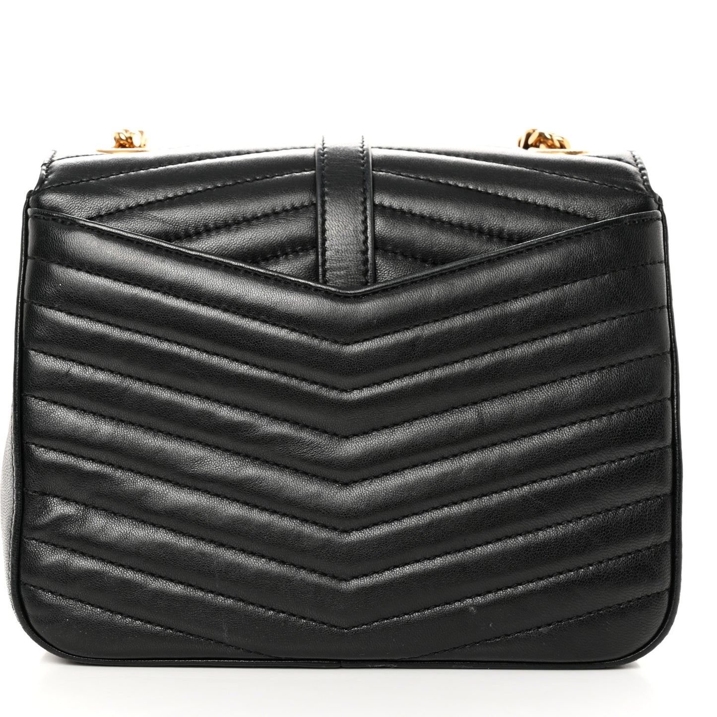 Lambskin Matelasse Chevron Monogram Small Sulpice Bag Black