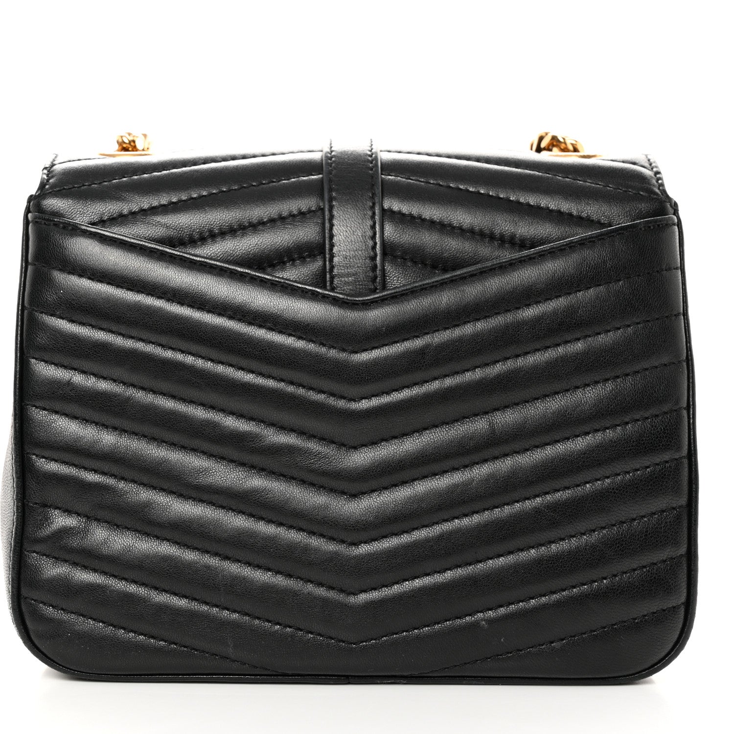 Saint Laurent Lambskin Matelasse Chevron Monogram Small Sulpice Bag Black 14 of 16