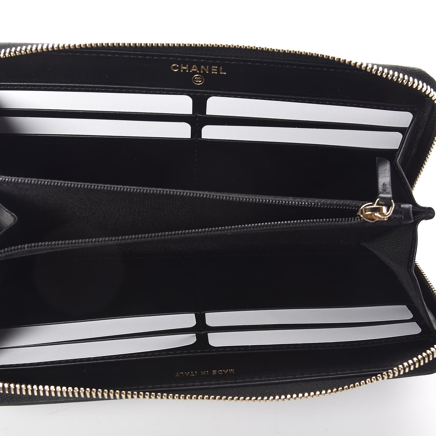 Chanel Caviar Quilted Filigree Zip Around Wallet Black 5 of 8