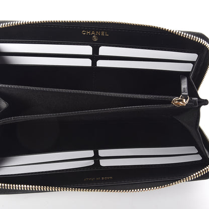 Chanel Caviar Quilted Filigree Zip Around Wallet Black 5 of 8