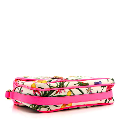 Gucci Canvas Flora Floral Shoulder Bag White Fuchsia Fluo 11 of 46
