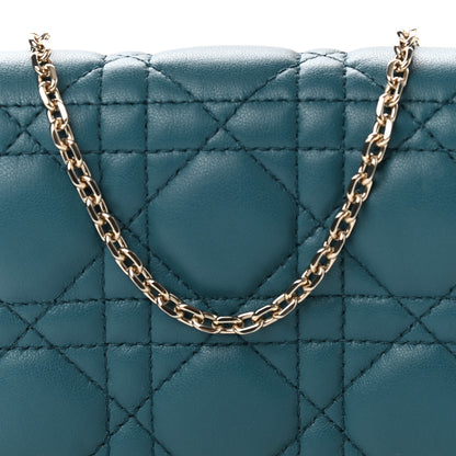 Christian Dior Lambskin Cannage Mini Waist Pouch on Chain Deep Ocean 6 of 11