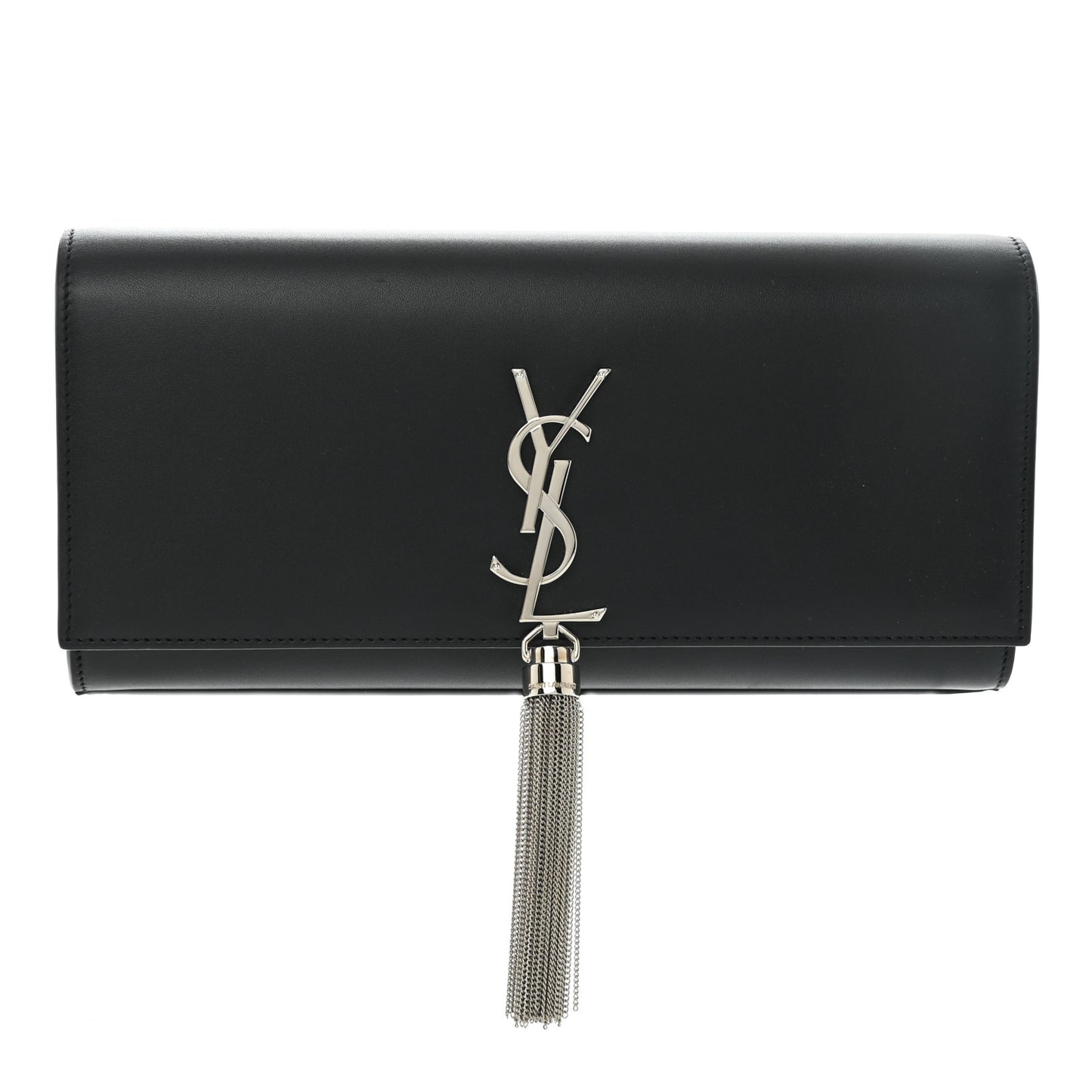Calfskin Classic Monogram Tassel Clutch Black