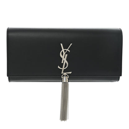 Saint Laurent Calfskin Classic Monogram Tassel Clutch Black 1 of 10