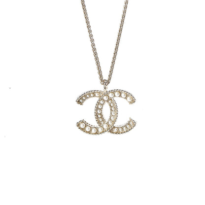 Chanel Pearl CC Pendant Necklace Gold 4 of 6
