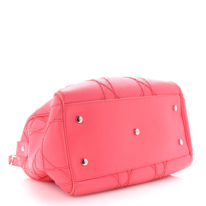 Christian Dior Lambskin Cannage Granville Polochon Coral 4 of 9