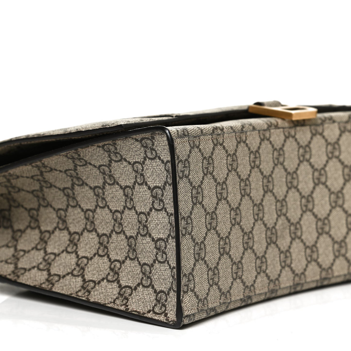 X GUCCI GG Supreme Monogram Medium Hourglass Top Handle Bag Beige Ebony