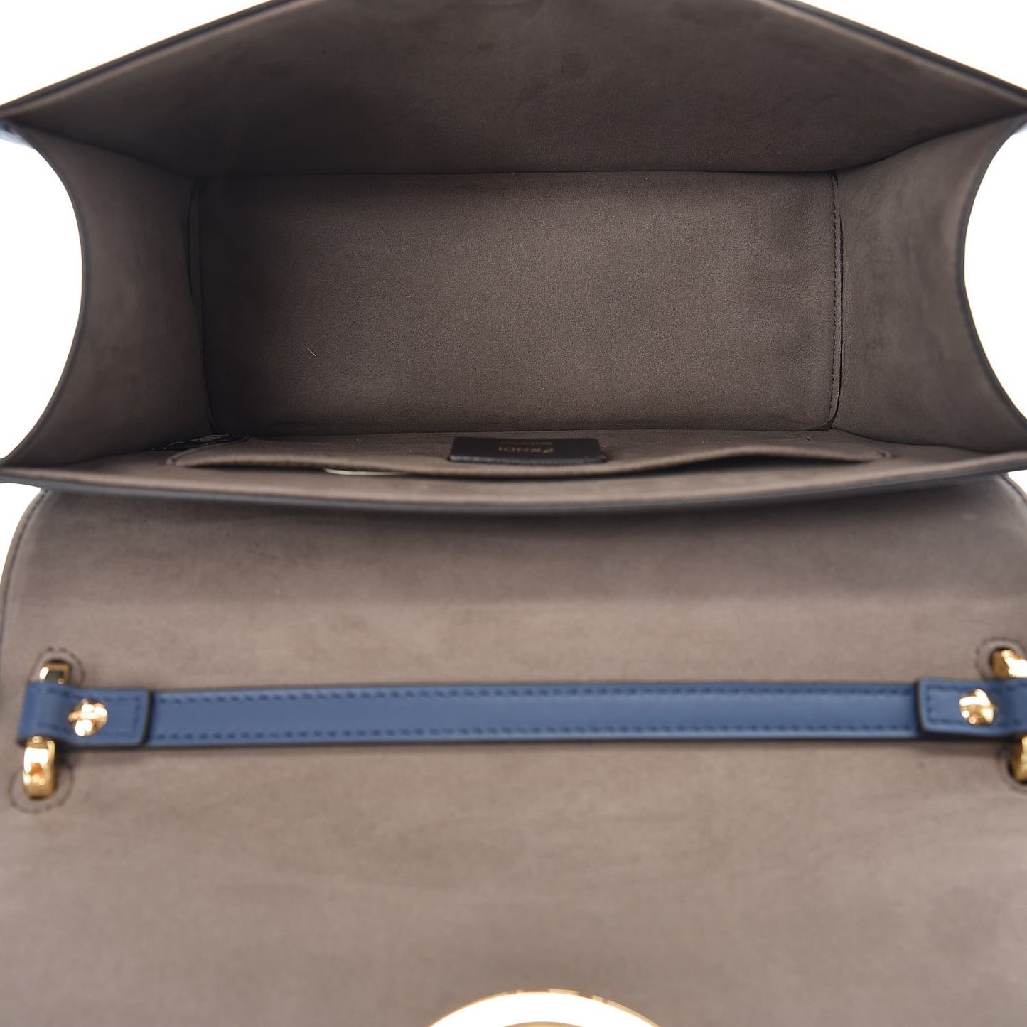 Vitello Century Opaco F is Fendi Kan I Shoulder Bag Blu Scuro