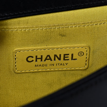 Chanel Lambskin Tweed Woven Medium Chevron Boy Flap Black 6 of 15