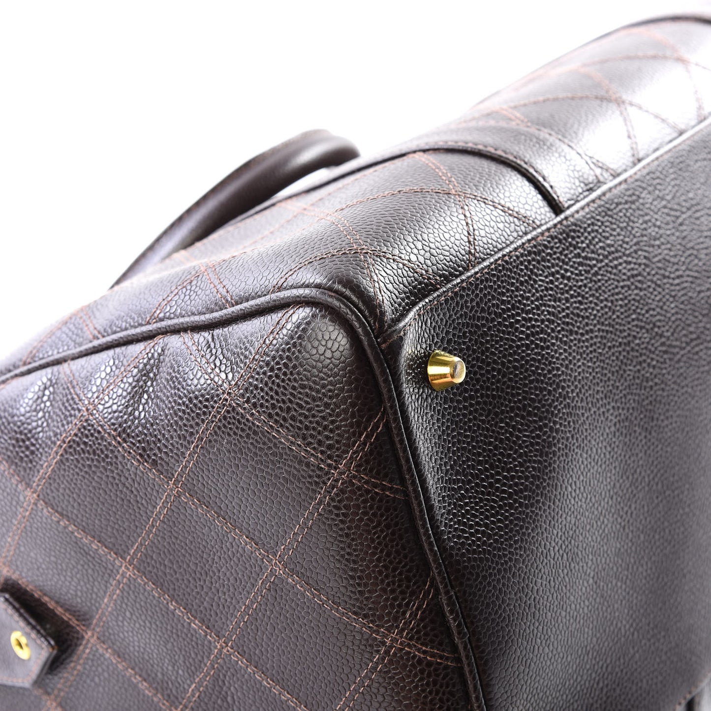 Caviar Stitched Boston Brown