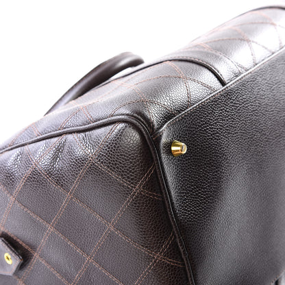 Chanel Caviar Stitched Boston Brown 7 of 11