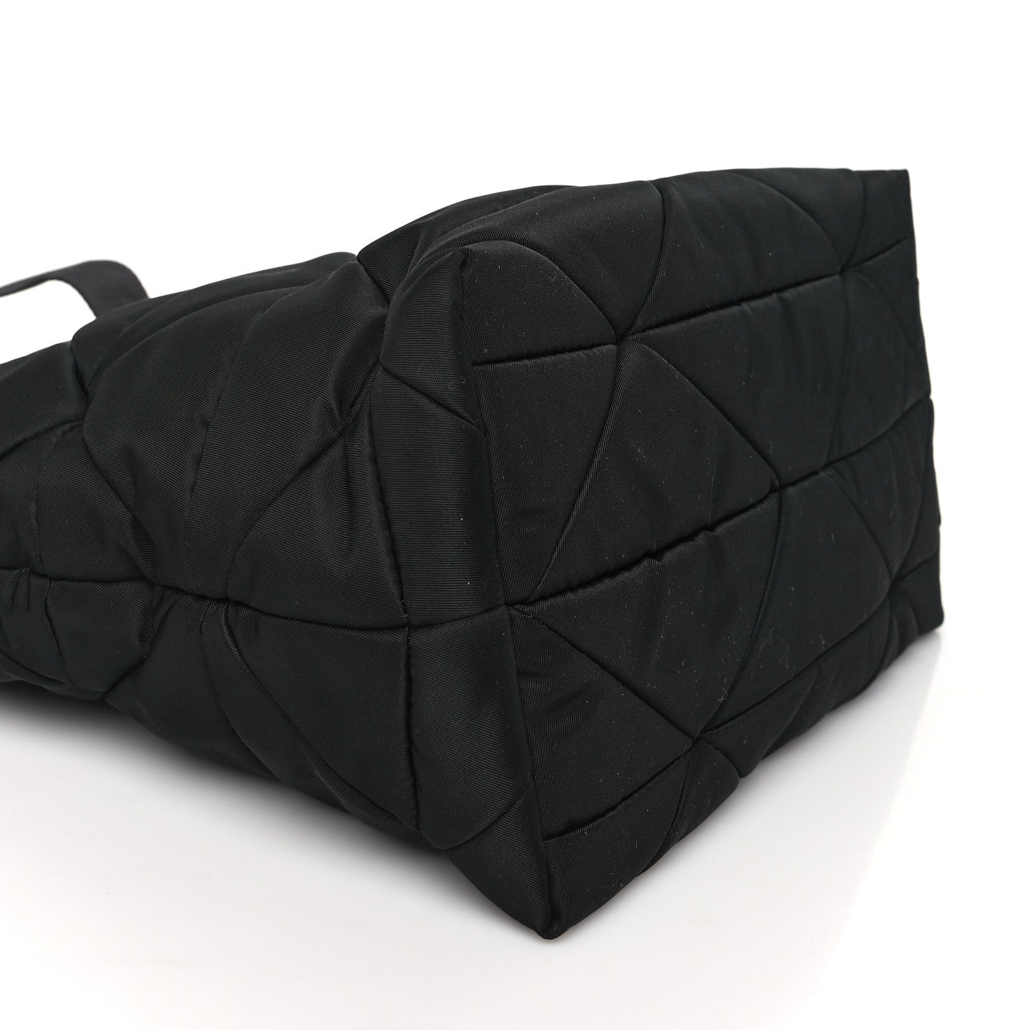 Prada Re-Nylon Nappa Triangle Quilted Padded Double Handled Zip Pocket Tote Black 8 of 9