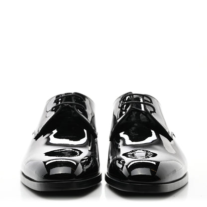Saint Laurent Patent Baltimora Lace Up Derby Shoes 39 Black 2 of 8