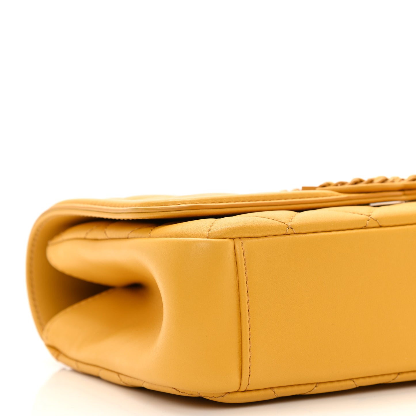 Lambskin Quilted Small CC Filigree Flap Yellow