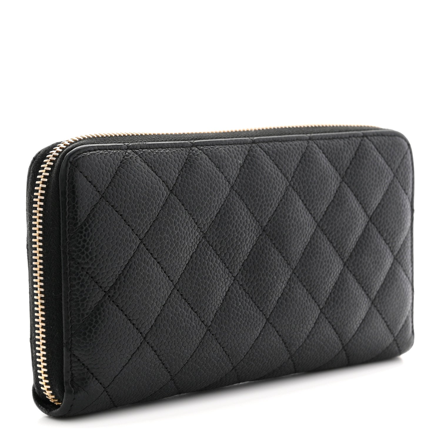 Chanel Caviar Quilted Large Gusset Zip Around Wallet Black 3 of 8